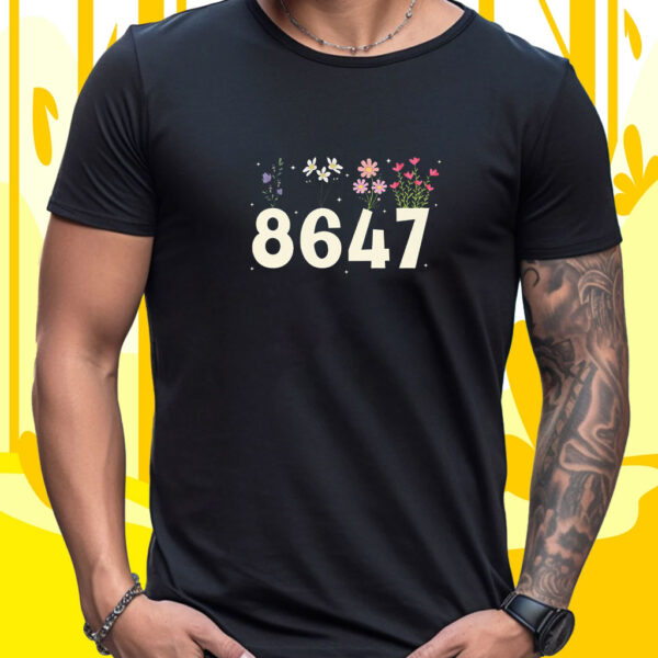 8647 Flower Not My President Liberal, Anti Trump T-Shirt
