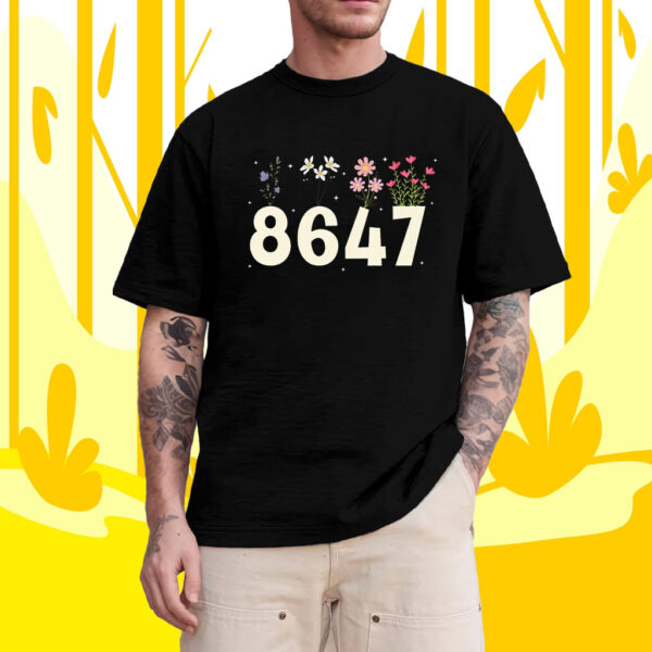 8647 Flower Not My President Liberal, Anti Trump T-Shirt