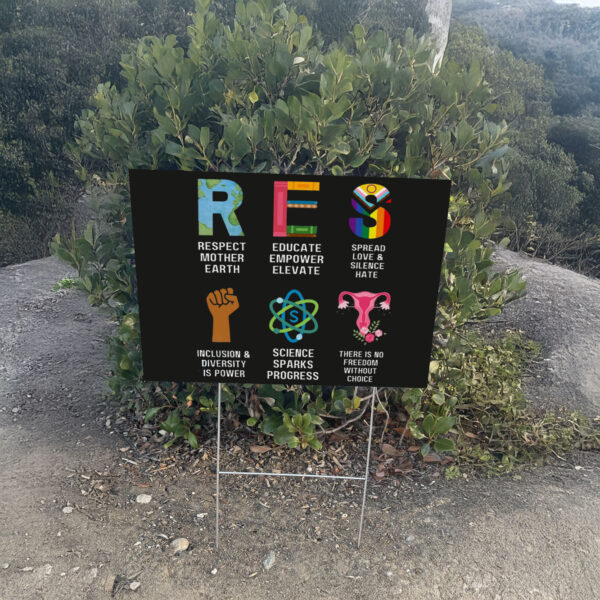 Banned Books BLM Reproductive LGBT Rights Social Justice Climate Change Science Liberal Feminist Activist Resist Yard Sign