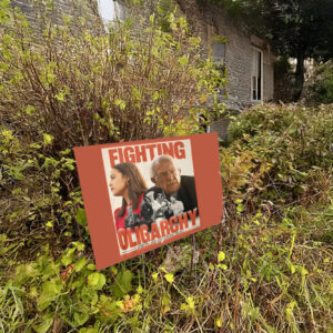 Bernie Sanders Fighting Oligarchy Yard Sign