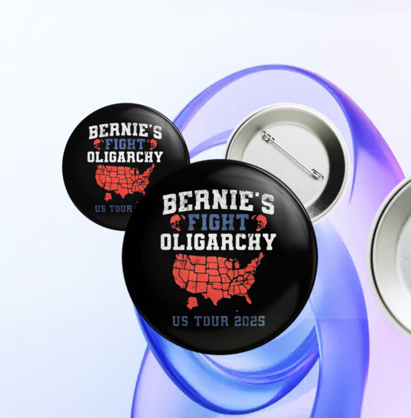 Bernie's Fight Oligarchy US Tour 2025 Button