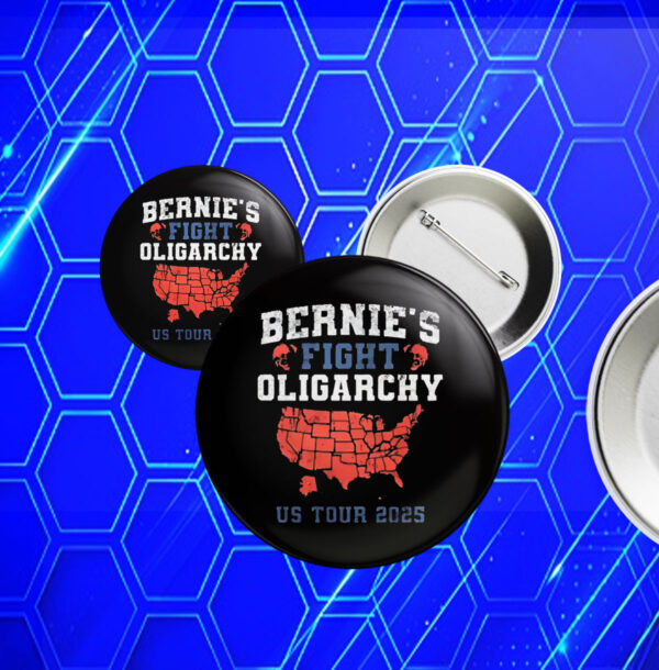 Bernie's Fight Oligarchy US Tour 2025 Button