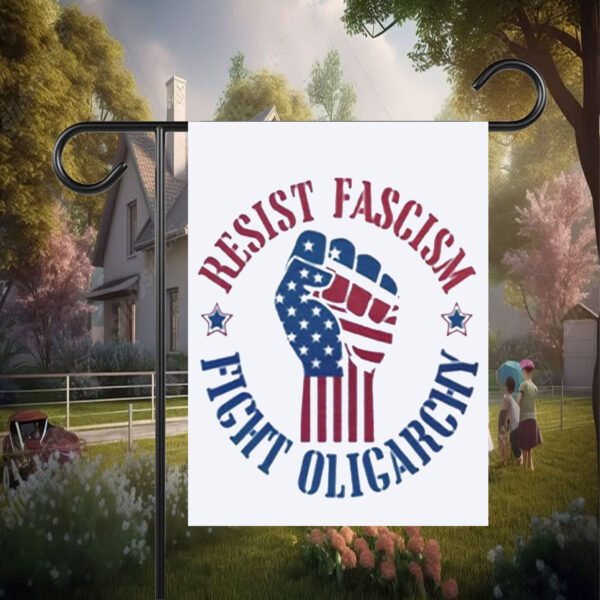 Cute Resist Fascism Fight Oligarchy, Anti Elon Protest 2025 Flag