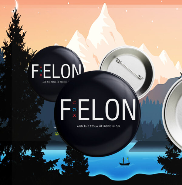 F Elon Sign PRINTABL And The Tesla He Rode In On Button