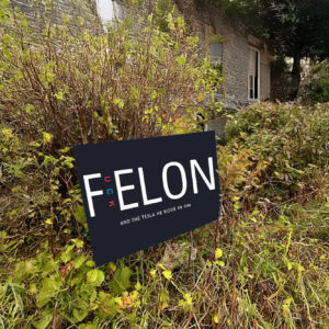 F Elon Sign PRINTABL And The Tesla He Rode In On Yard Sign