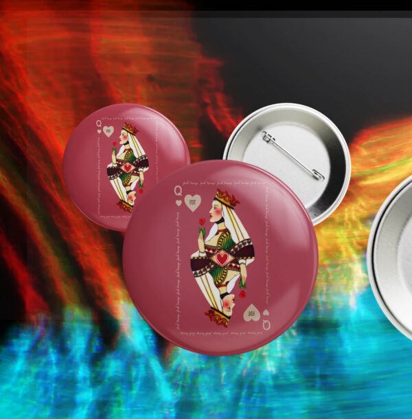 FDT Queen Of Hearts Anti Trump Button