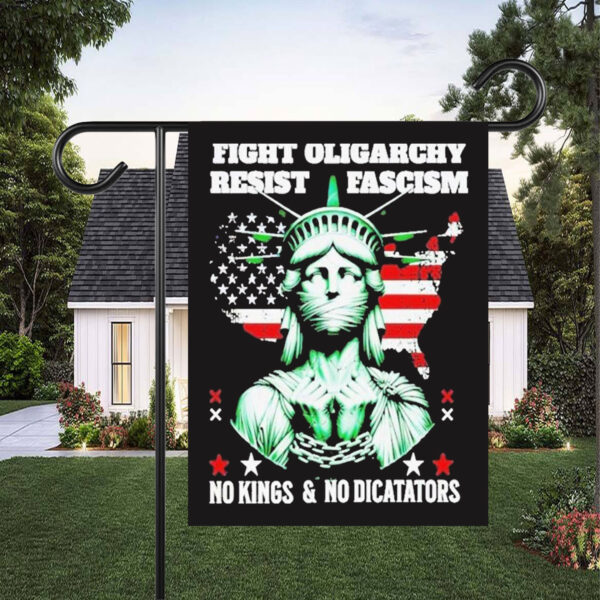 Fight Oligarhy Resist Fascism No Kongs And No Diccataors Flag