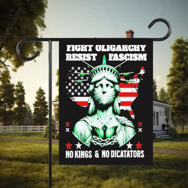 Fight Oligarhy Resist Fascism No Kongs And No Diccataors Flag