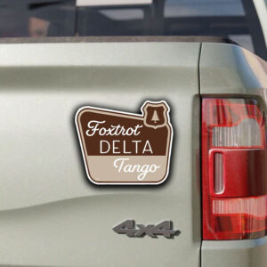 Foxtrot Delta Tango, National Parks Foxtrot Delta Tango Sticker, Car Magnet