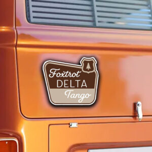 Foxtrot Delta Tango, National Parks Foxtrot Delta Tango Sticker, Car Magnet