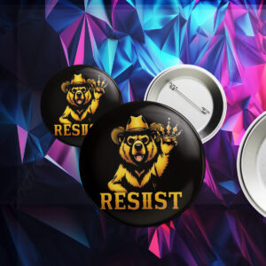 Gold Smokey Bear RESIST Button