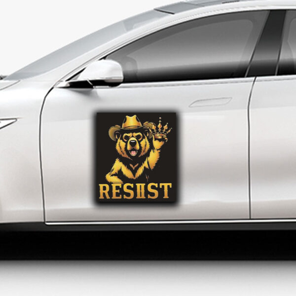 Gold Smokey Bear RESIST Sticker
