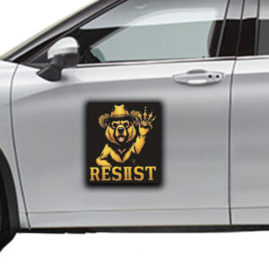 Gold Smokey Bear RESIST Sticker