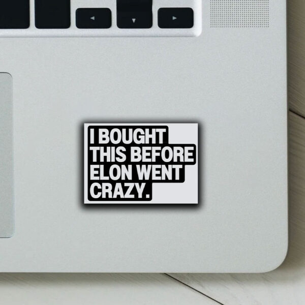 I Bought This Before Elon Went Crazy Tesla Sticker, Car Magnet