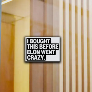 I Bought This Before Elon Went Crazy Tesla Sticker, Car Magnet