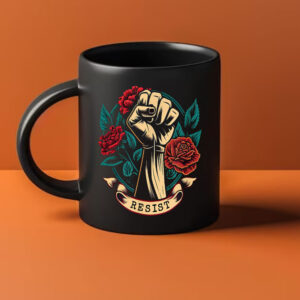 Leftist Democratic Socialist Rose Symbol Liberal Resist Mug