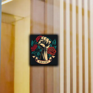 Leftist Democratic Socialist Rose Symbol Liberal Resist Sticker