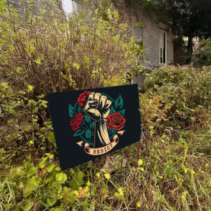 Leftist Democratic Socialist Rose Symbol Liberal Resist Yard Sign