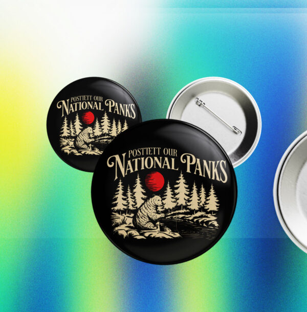 Protect Our National Parks, Resist Bear Anti Trump Buttons