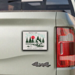 Protect Our National Parks, Resist Bear Anti Trump Sticker