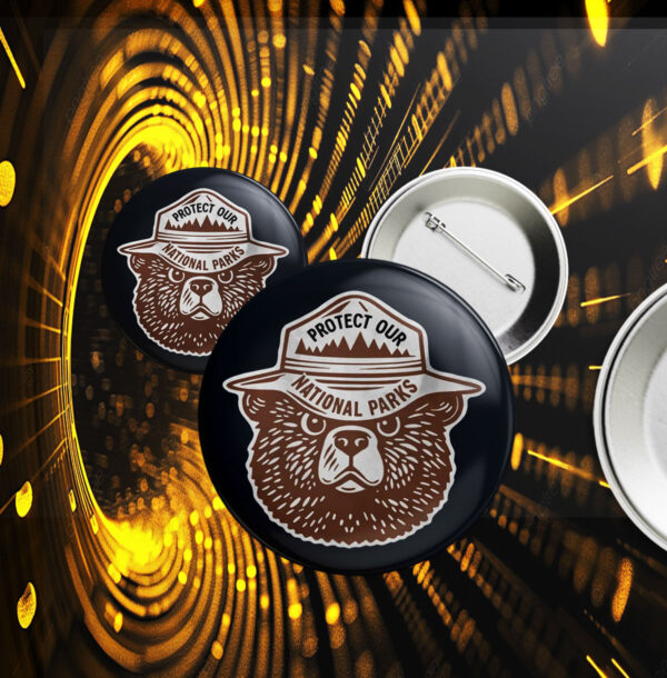Protect Our Parks Bear, National Park Conservation Button
