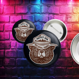 Protect Our Parks Bear, National Park Conservation Button