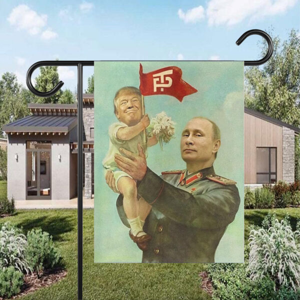 Putin Holding Baby Trump, Resist Anti Trump Flag