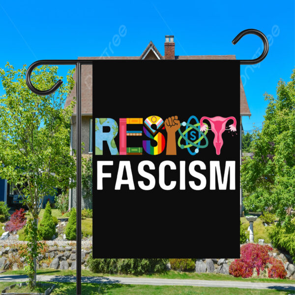 Resist Fascism Anti Trump 2025 Flag