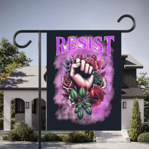 Resist Fist Floral Flag