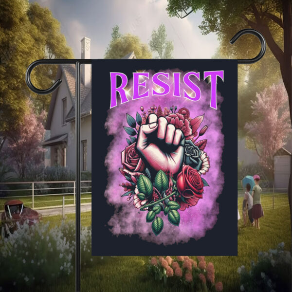Resist Fist Floral Flag