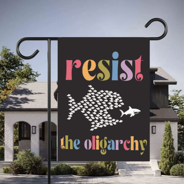 Resist the oligarchy anti trump Flag