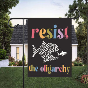 Resist the oligarchy anti trump Flag