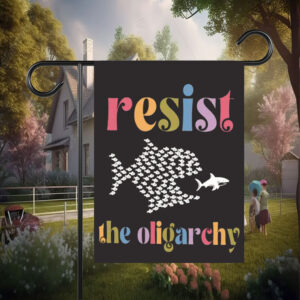 Resist the oligarchy anti trump Flag