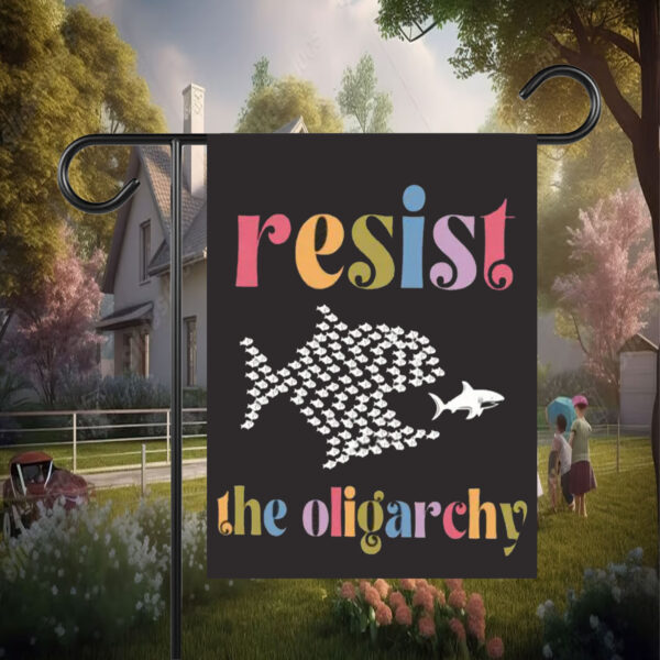 Resist the oligarchy anti trump Flag