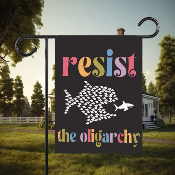 Resist the oligarchy anti trump Flag