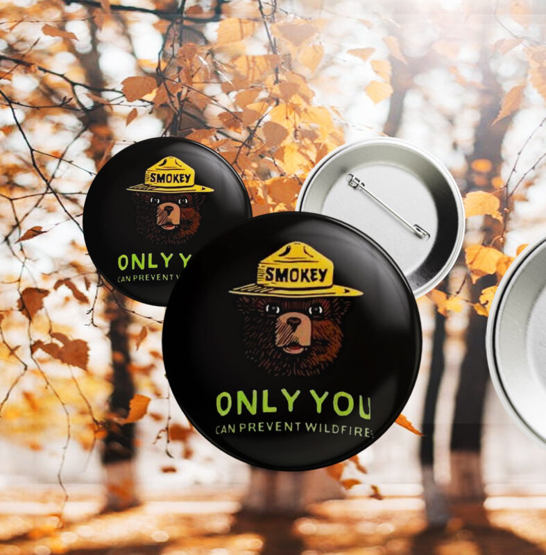 Smokey Bear Resist, Only ou Can Prevent Wildfires Button