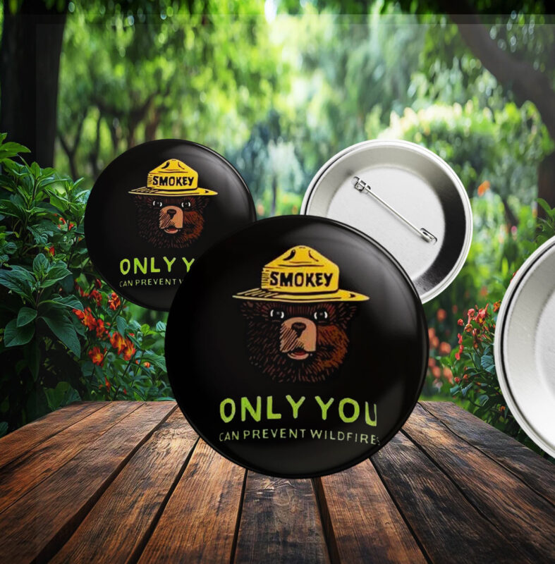 Smokey Bear Resist, Only ou Can Prevent Wildfires Button