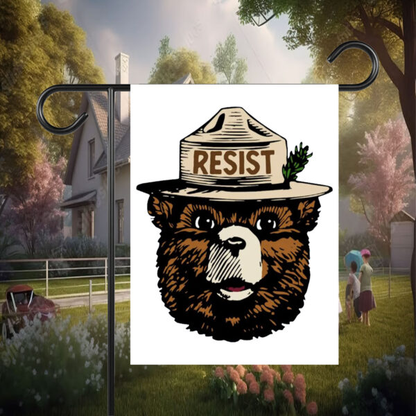 Smokey The Bear Resist, Resist Fascism National Park Flag