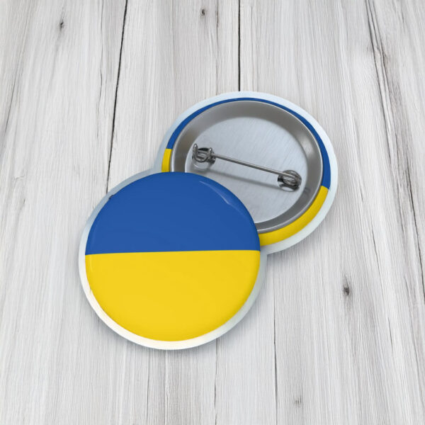 Ukraine Flag Pin Back Button