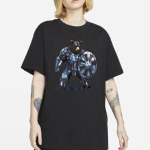 Bear in Armor T-Shirt, Patriotic Bear Shirt, Resist Bear Graphic Tee, Animal Warrior T-Shirt, Unique Bear Themed Shirt