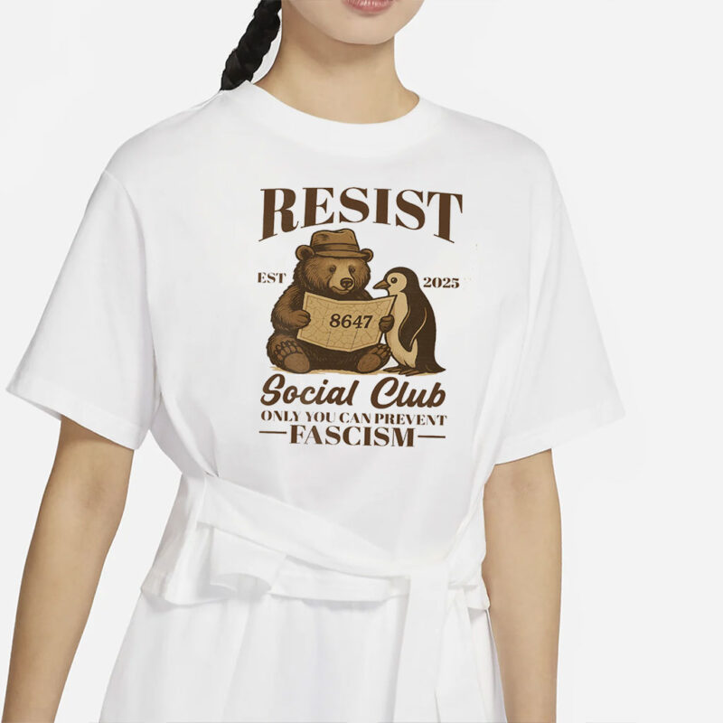 Bears Penguins RESIST Shirt, Social Club Penguins Shirt, Penguins Tariff, Flippers Up Social Club, FDT Bear Shirt, I Stand With The Penguins