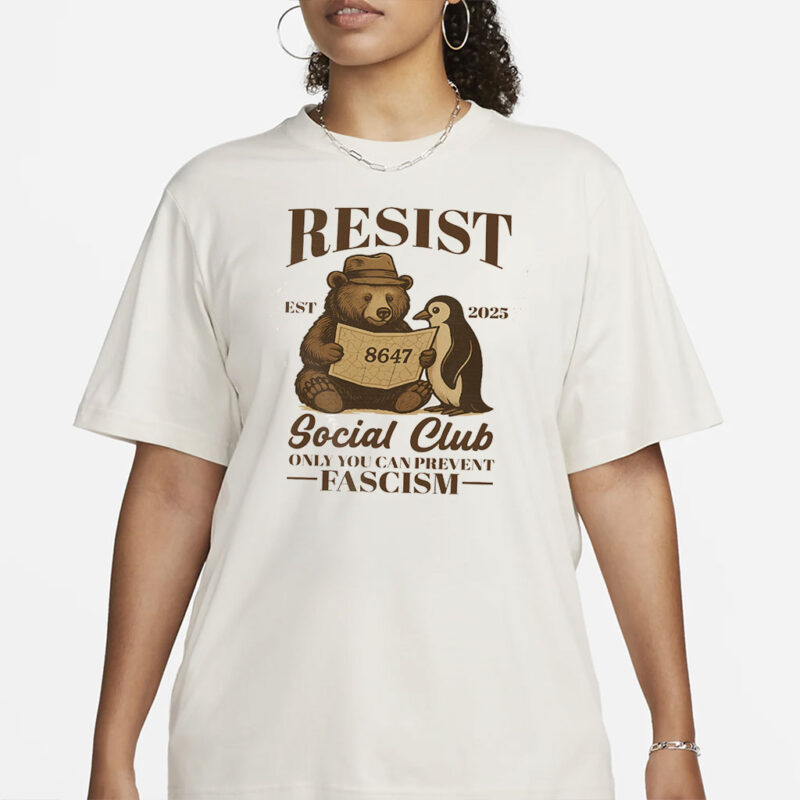 Bears Penguins RESIST Shirt, Social Club Penguins Shirt, Penguins Tariff, Flippers Up Social Club, FDT Bear Shirt, I Stand With The Penguins