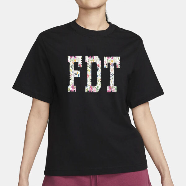 FDT Shirt Anti Trump Flower Tee Subtle Feminist Shirt Progressive Liberal T-Shirt Anti MAGA Gift for Democrats Women's Rights Political Tee