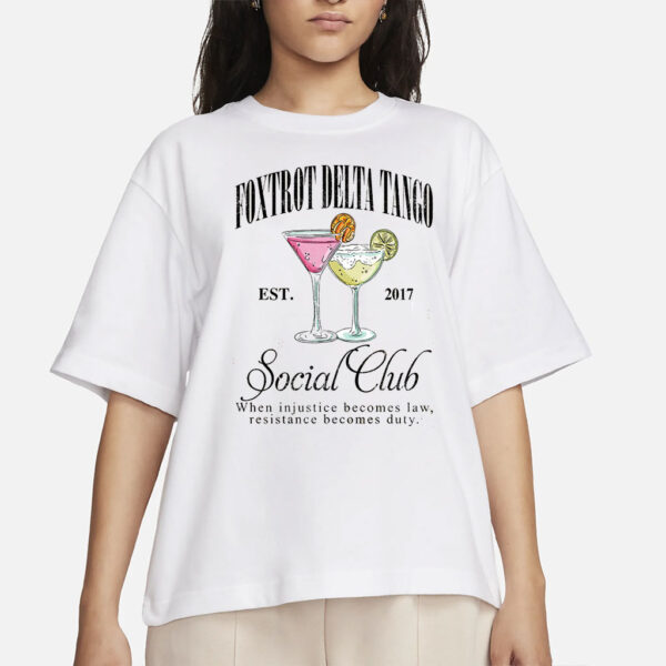 Foxtrot Delta Tango Social Club Shirt, Anti Trump Shirt, Anti Facism tee, foxtrot delta tango bear, Anti Republican shirt, Political Resist