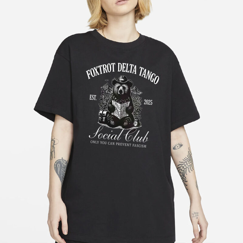 Foxtrots Deltas Tangos Social Club Bear PNG, Funny Bear Png, Subtle Anti-Trump Png, Resist & Persist Republican Design Png Sublimation