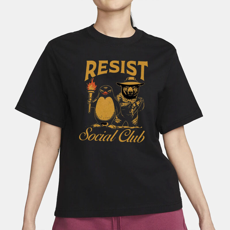 Penguin and Bear RESIST Shirt PNG Digital, Flippers Up Tee, Heard Island, Subtle FDT Shirt Resistance Protest, Against Tariffs Tee