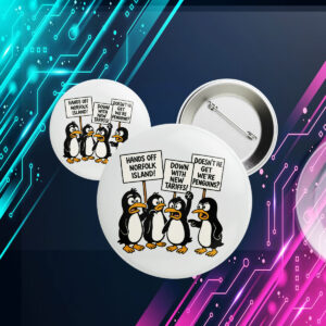 Penguins Against Tariffs, Funny Anti Trump Button