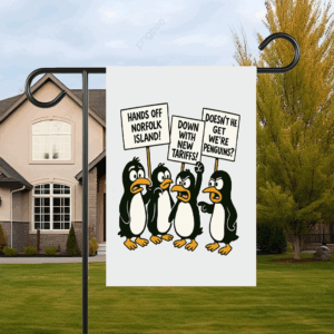 Penguins Against Tariffs, Funny Anti Trump Flag