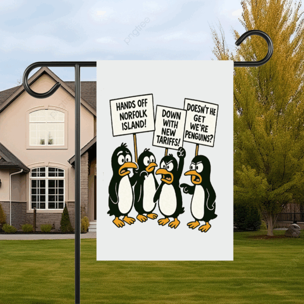 Penguins Against Tariffs, Funny Anti Trump Flag