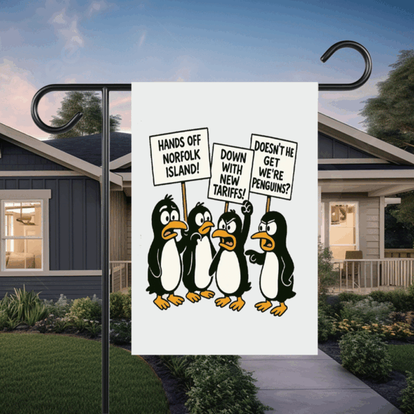 Penguins Against Tariffs, Funny Anti Trump Flag